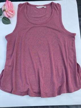 Athleta tank top Womens medium  Maroon blush pink Cotton modal Sz L